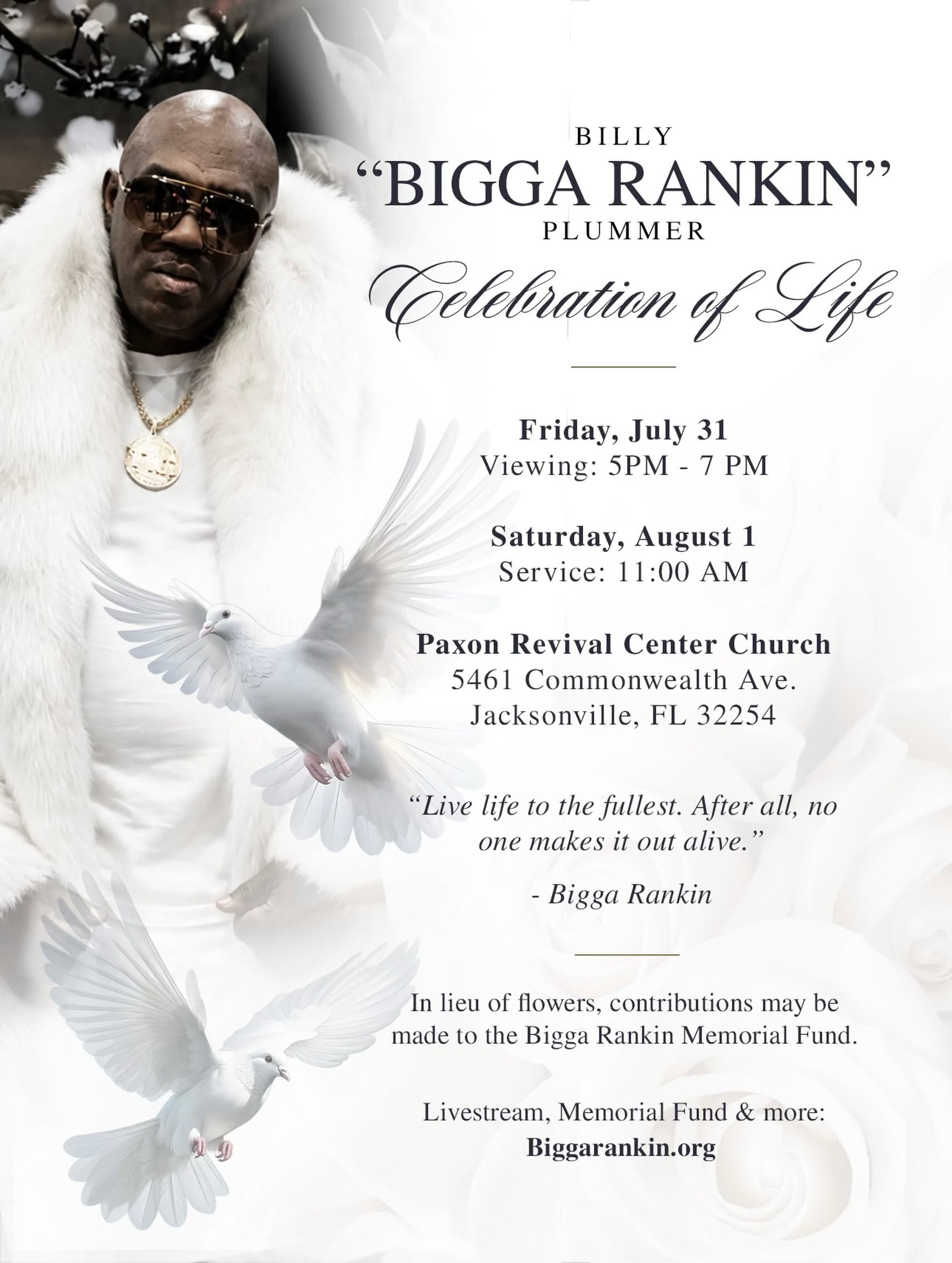 Billy Plummer Jacksonville, Florida Death-Obituary: Billy “Bigga Rankin” Plummer Remembered As Family, Friends, And Fans Prepare To Celebrate His Life